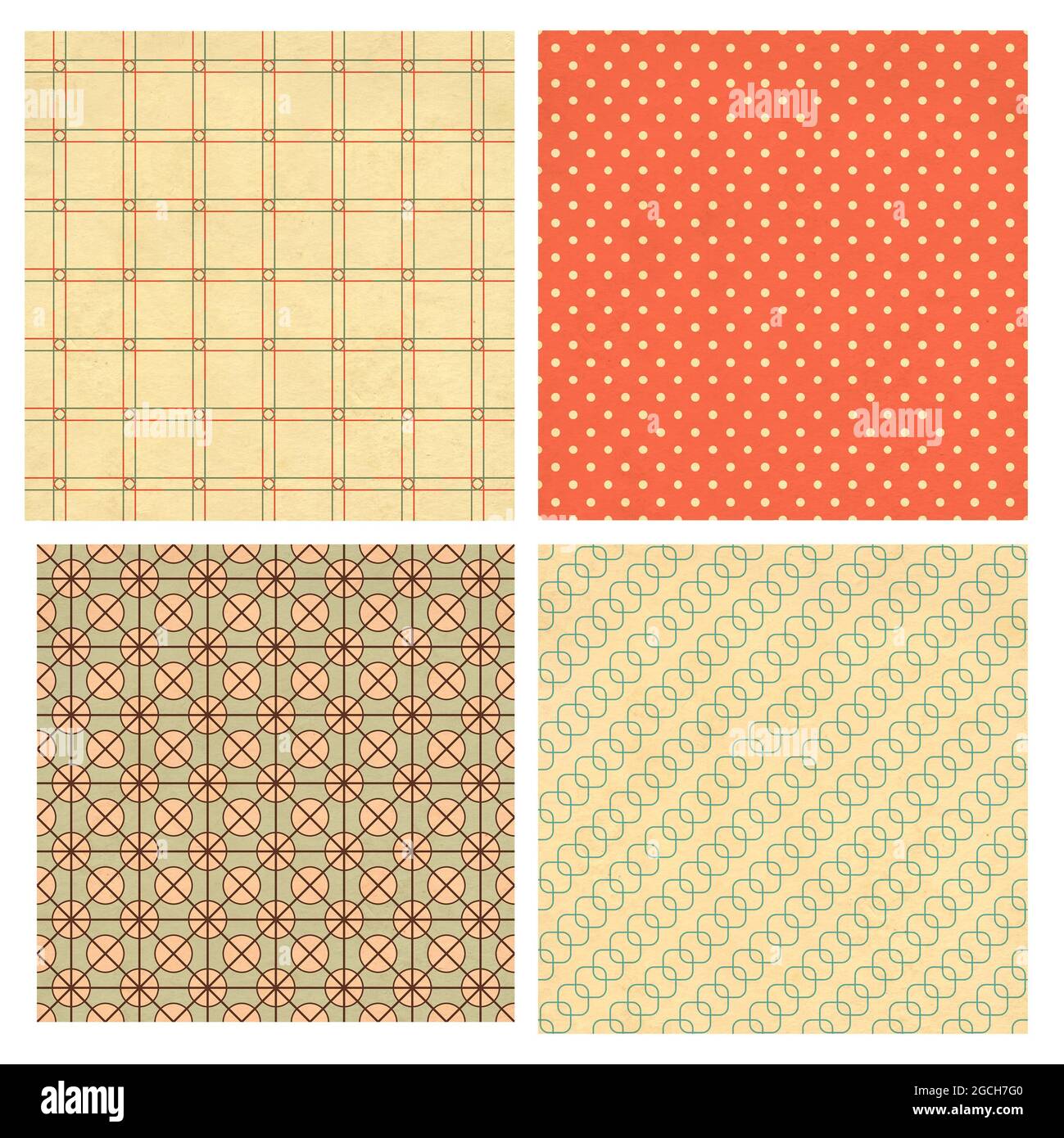 Set of seamless paper texture with vintage geometric decor. Collection ...