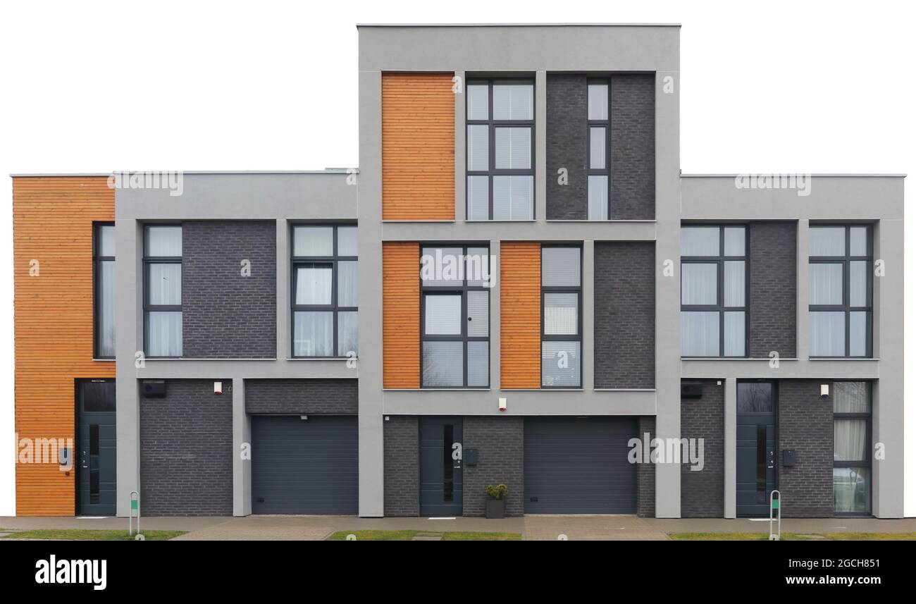 The new unfinished standard mass production home. isolated Stock Photo