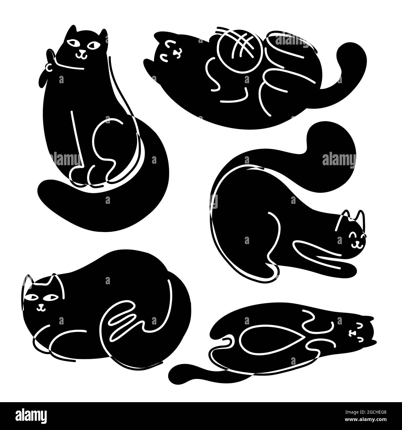 Sleeping fat cat Black and White Stock Photos & Images Alamy