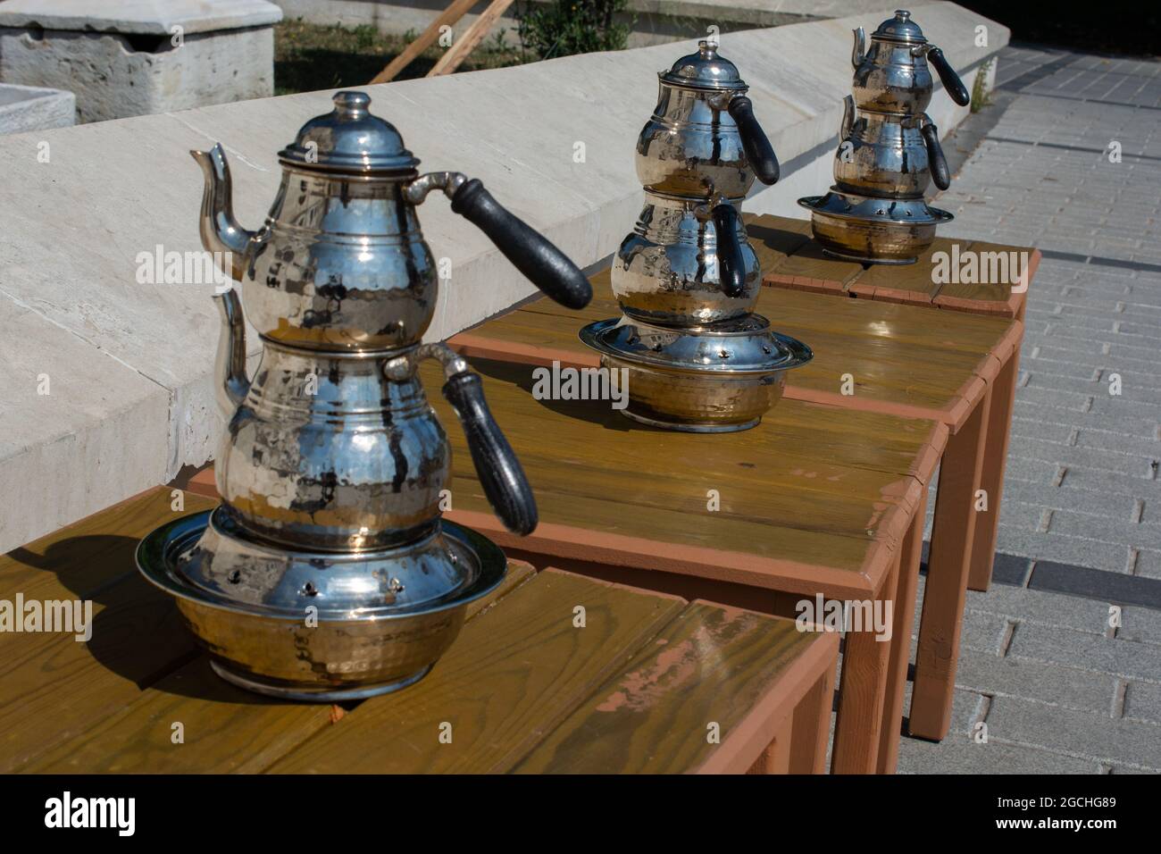 Turkish tea pot made in a traditional style Stock Photo Alamy