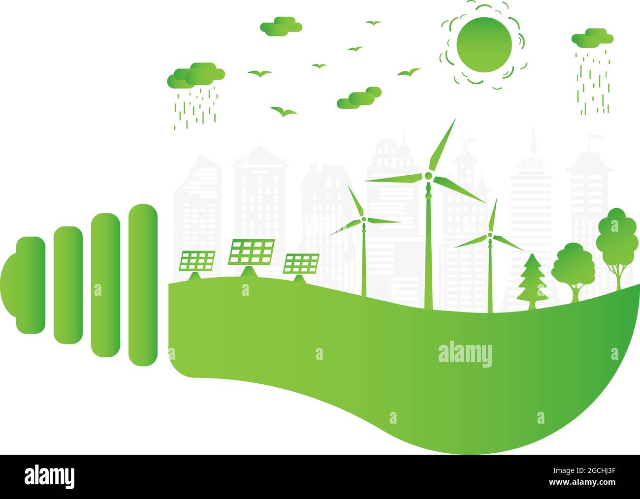 Silhouette Green City With Renewable Energy Sources Ecological City And Environment Conservation Green City Inside The Electric Bulb Vector Illustr Stock Vector Image Art Alamy Silhouette Green City With Renewable Energy Sources Ecological City And Environment Conservation Green City Inside The Electric Bulb Vector Illustr Stock Vector Image Art Alamy
