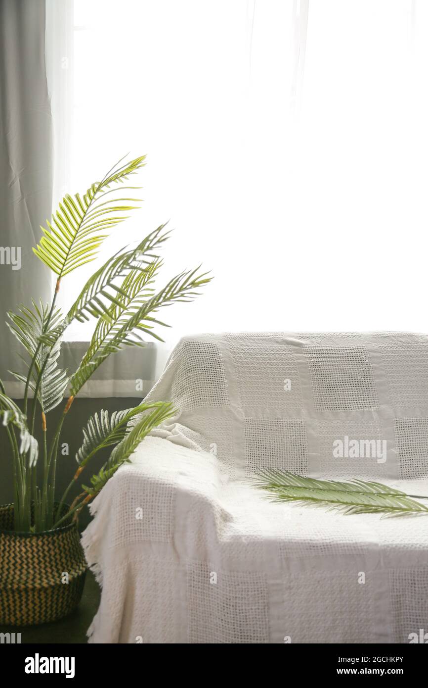 White living room interior Stock Photo