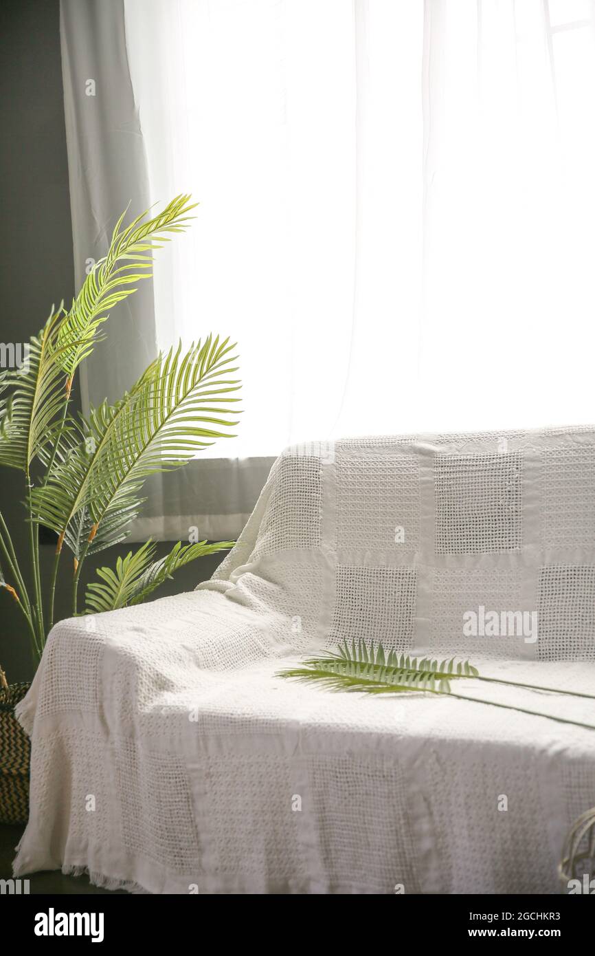 White living room interior Stock Photo