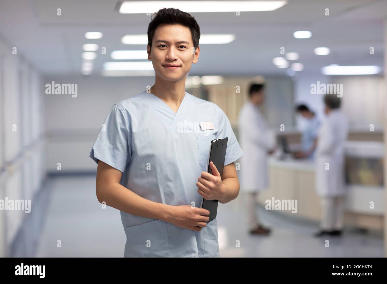 Portrait of young male nurse Stock Photo