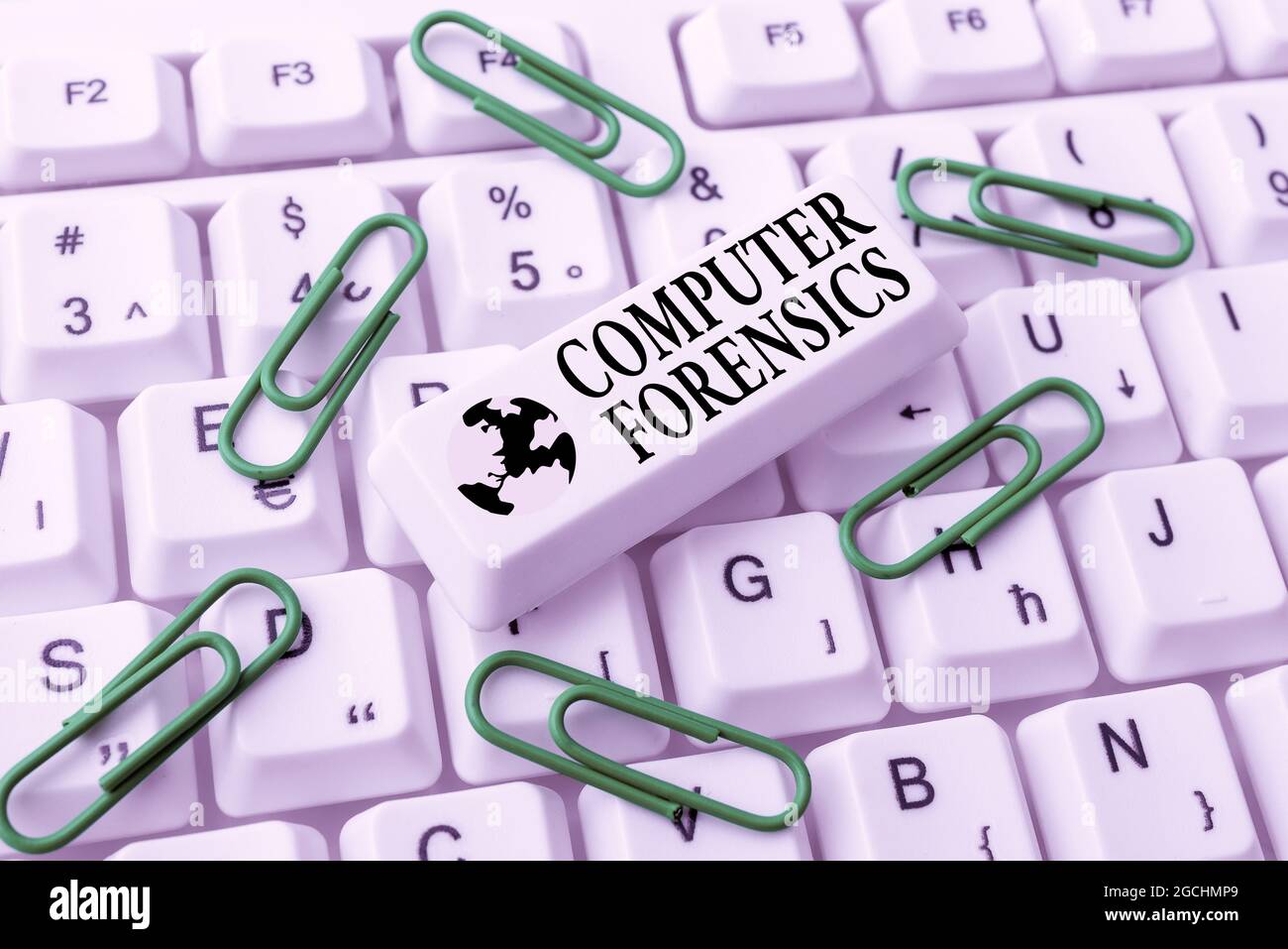 Text caption presenting Computer Forensics. Word for the investigative analysis techniques on computers Internet Browsing And Online Research Study Stock Photo