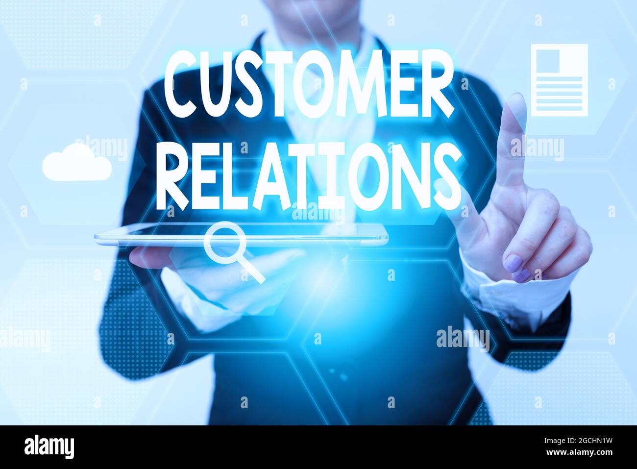 Sign displaying Customer Relations. Business approach approach to ...