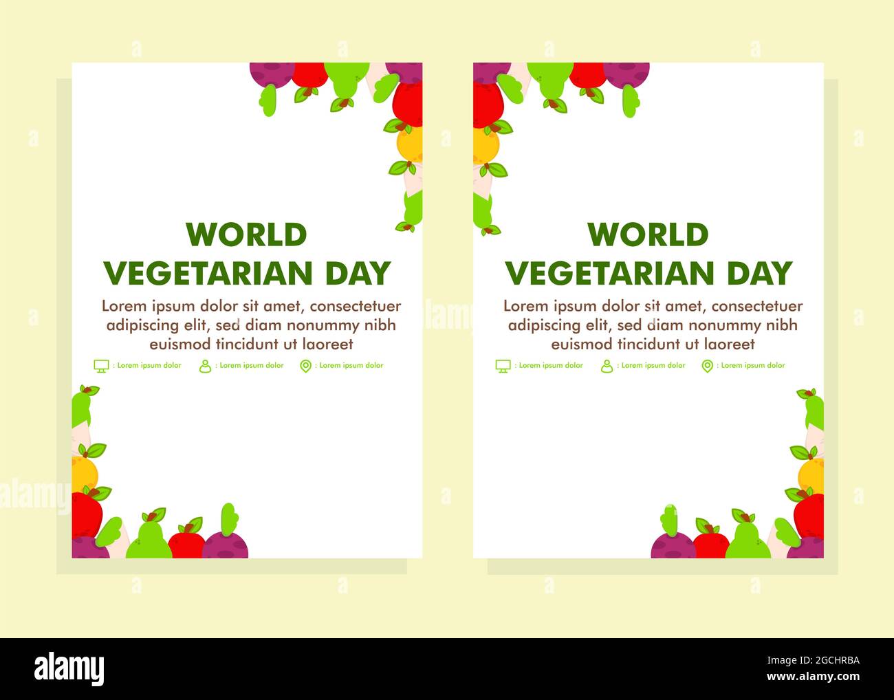 world vegetarian day poster design template. flyer design template. perfect for business marketing, and promotion. editable vector design template Stock Photo