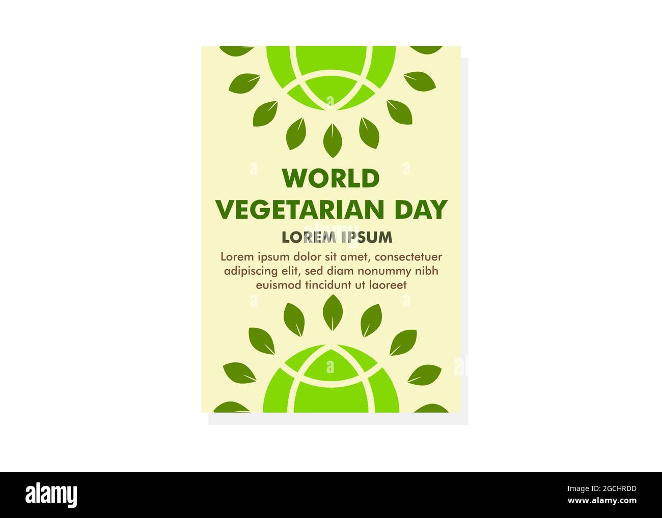 world vegetarian day poster design template. flyer design template. perfect for business marketing, and promotion. editable vector design template Stock Photo