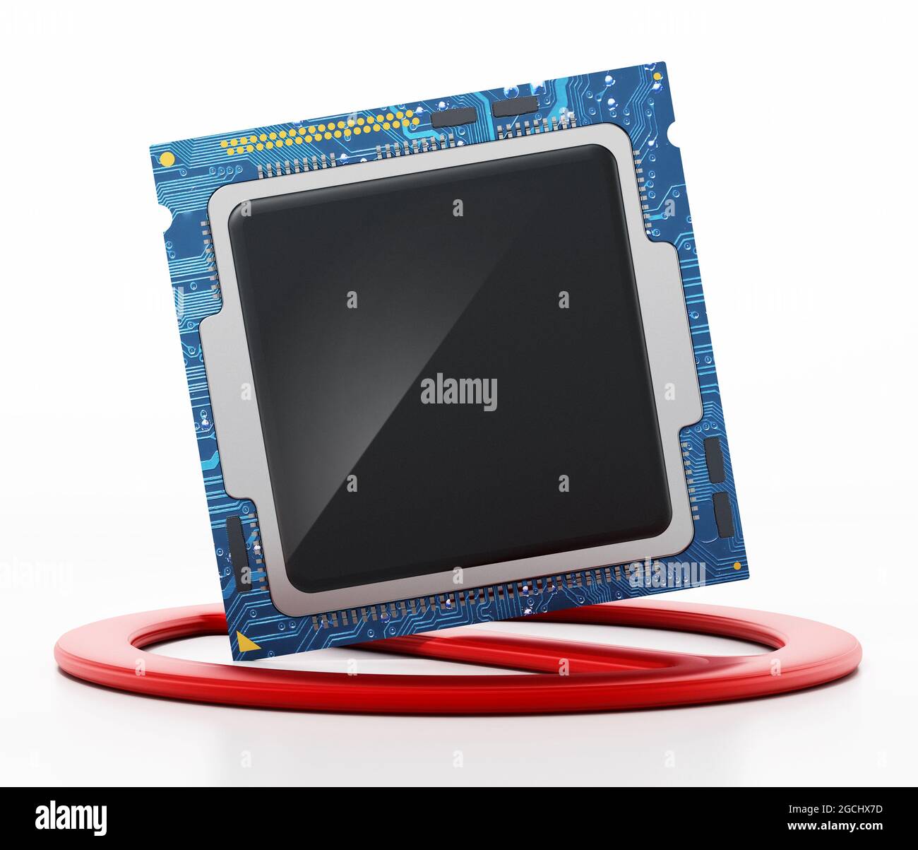 A silicon CPU and microprocessor technology for modern day applications. 3D  render illustration Stock Photo - Alamy