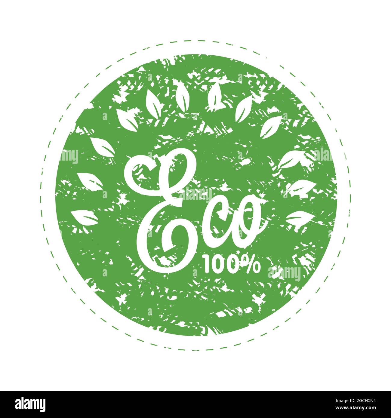 Warranty eco product texture of seal print. Vector natural warranty and ecological friendly rubber stamp element illustration Stock Vector
