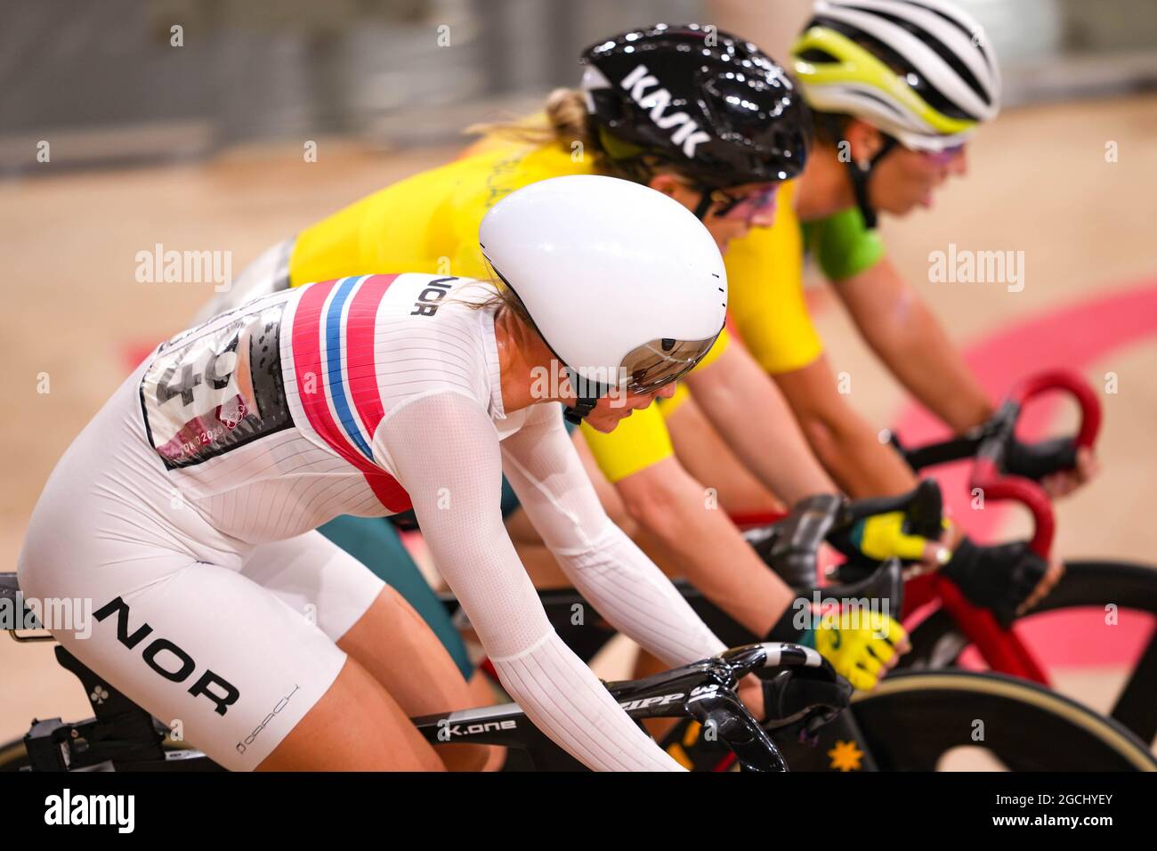 Shizuoka, Japan. 8th Aug, 2021. Anita Yvonne Stenberg (NOR) Cycling :  Women's Omnium Points Race 4/4 during the Tokyo 2020 Olympic Games at the  Izu Velodrome in Shizuoka, Japan . Credit: Shutaro