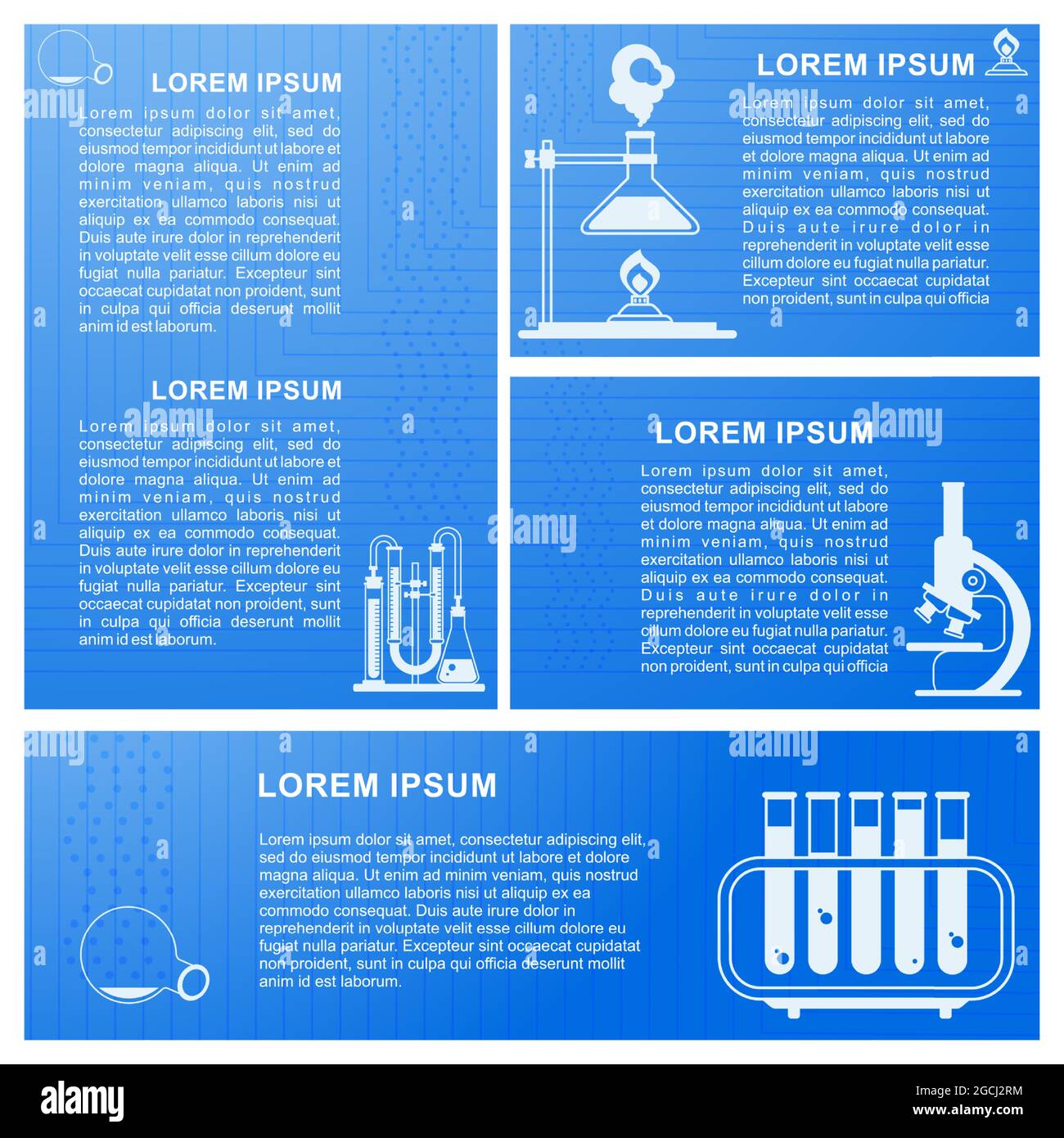 Set of banners with icons of flask and test tube Stock Vector Image ...