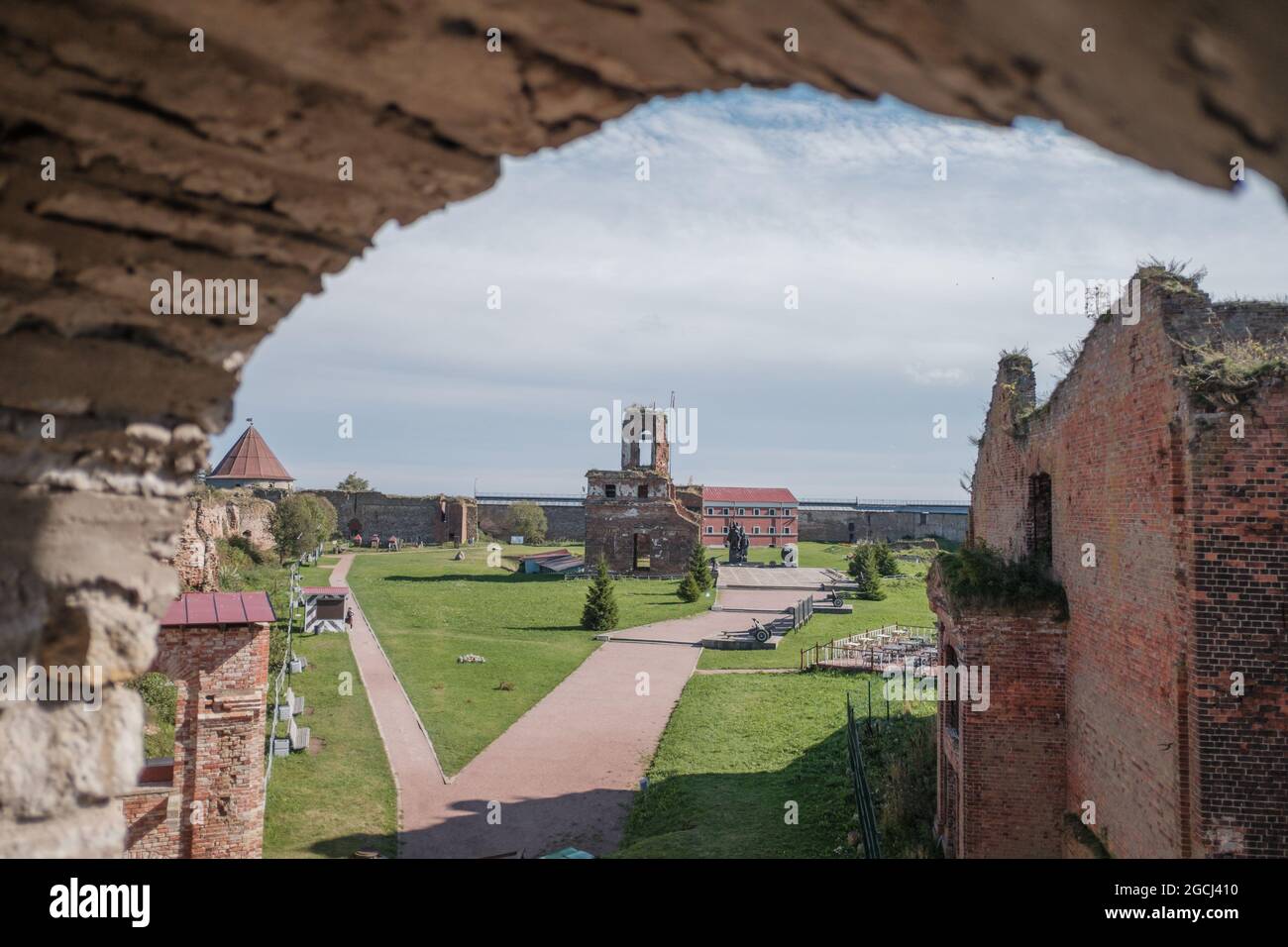 View of the territory of the fortress from the defensive wall. Stock Photo