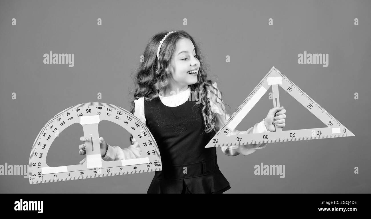 Learn mathematics. Theorems and axioms. Smart and clever concept. Girl ...