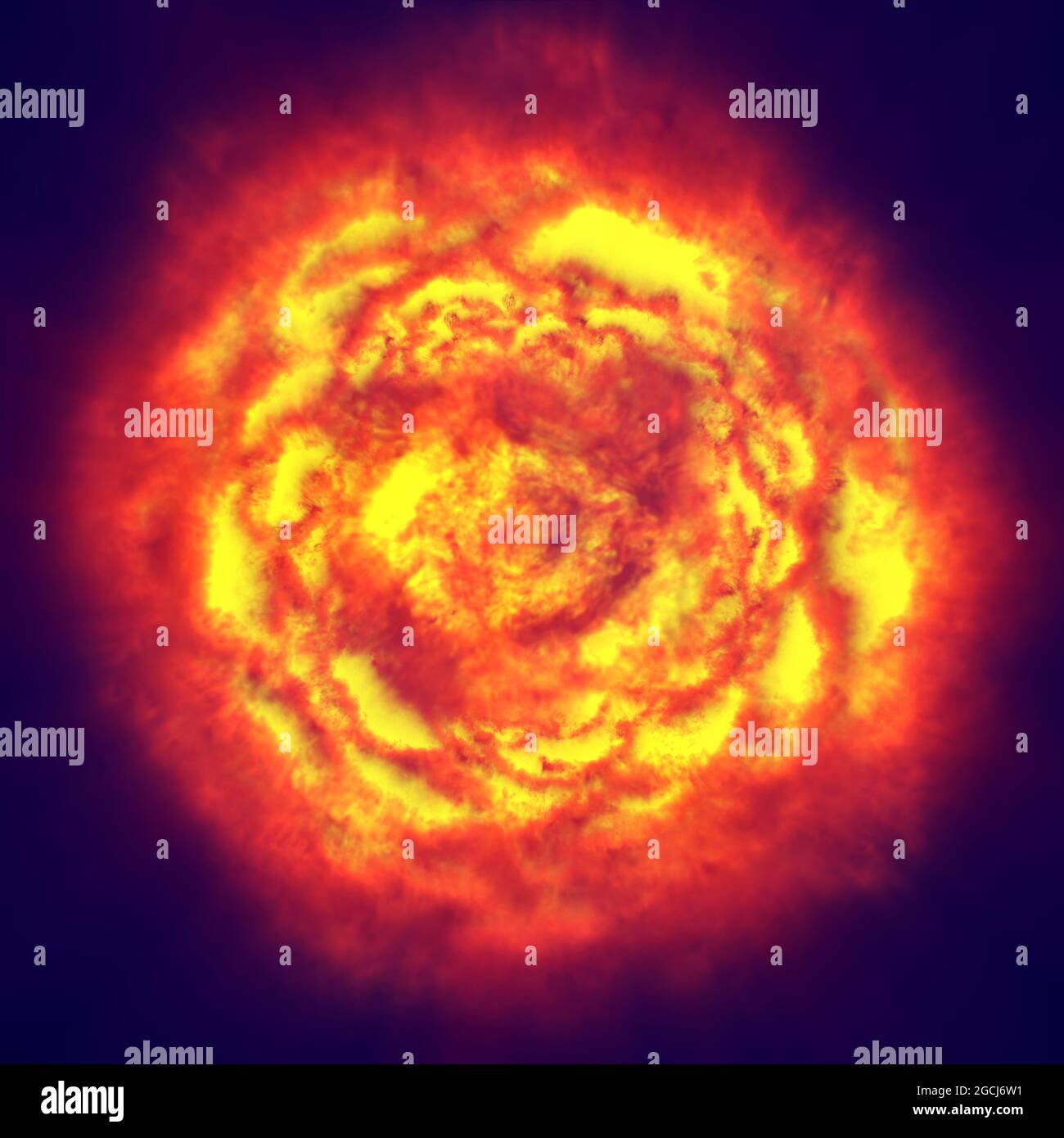 fire flame ball explosion in space, abstract illustration Stock Photo ...