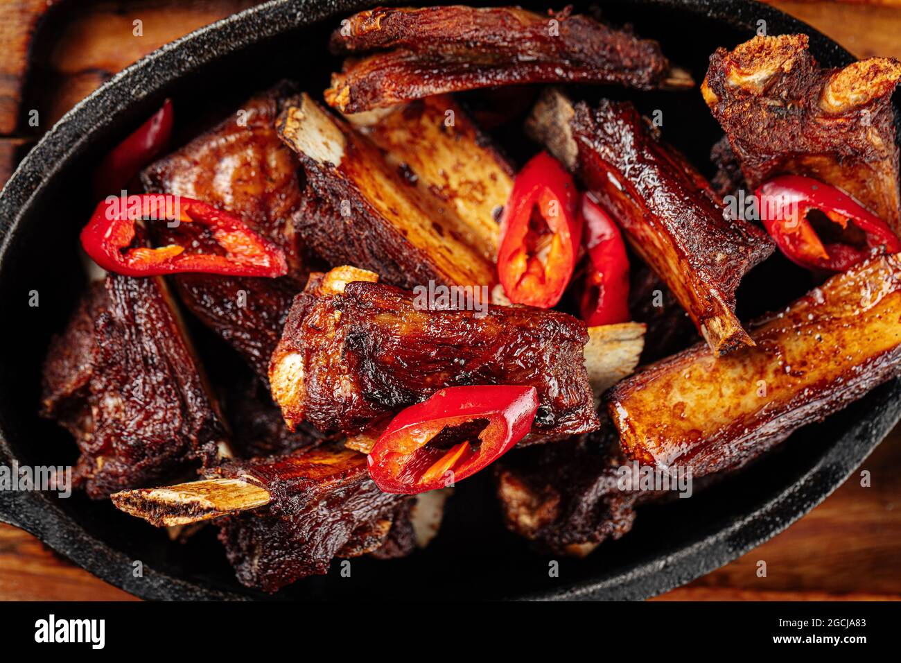 Roast lamb ribs with pepper and mustard Stock Photo Alamy