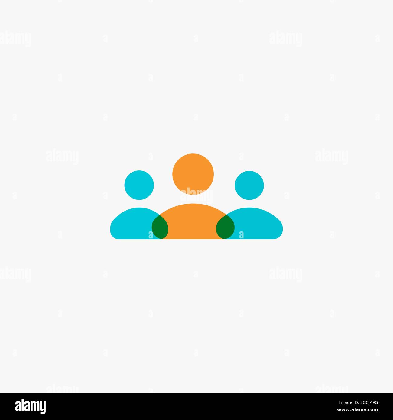 Persons icon, people team, three man silhouette, online support, staff