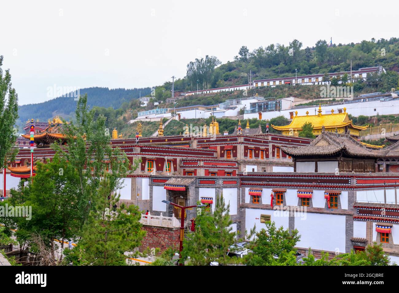 Ta'er Monastery, Kumbum. Xining, Qinghai, Huangzhong Country, China.This Tibetan Buddhist monastery founded in 1583 ranks second only to Lhasa in impo Stock Photo