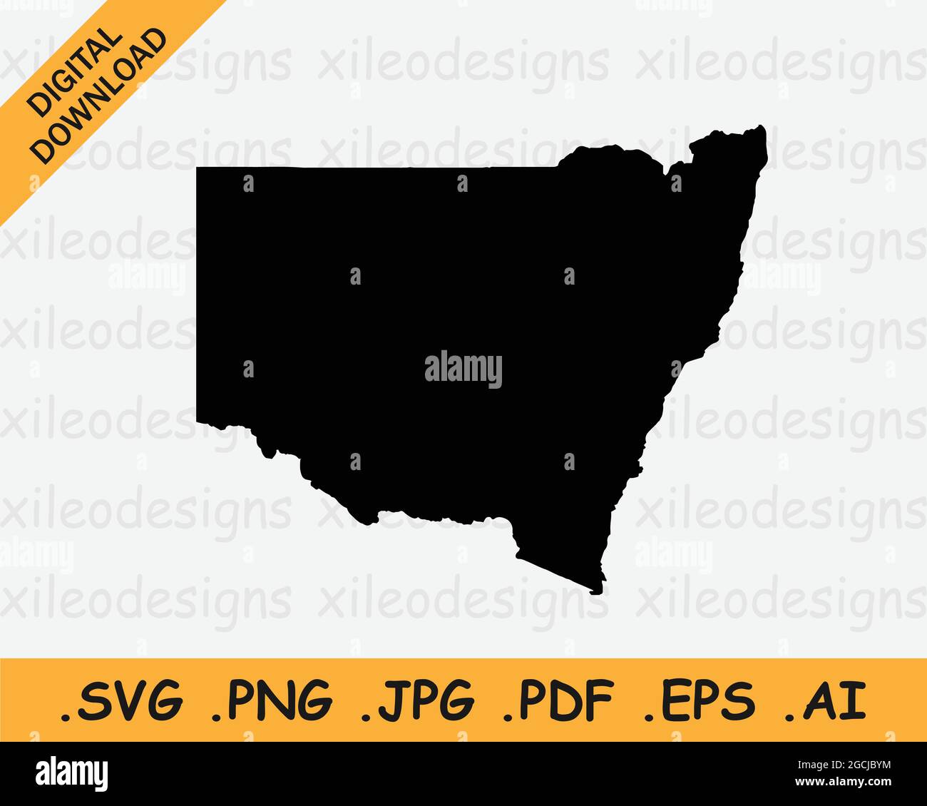 New South Wales Australia Map Black Silhouette. NSW, Australian State ...