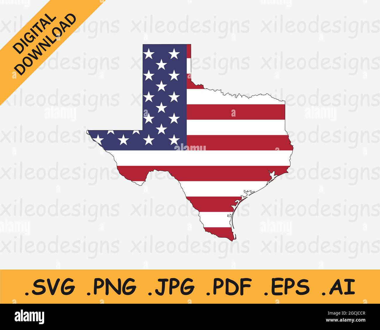Texas Map on American Flag. TX, USA State Map on US Flag. EPS Vector ...