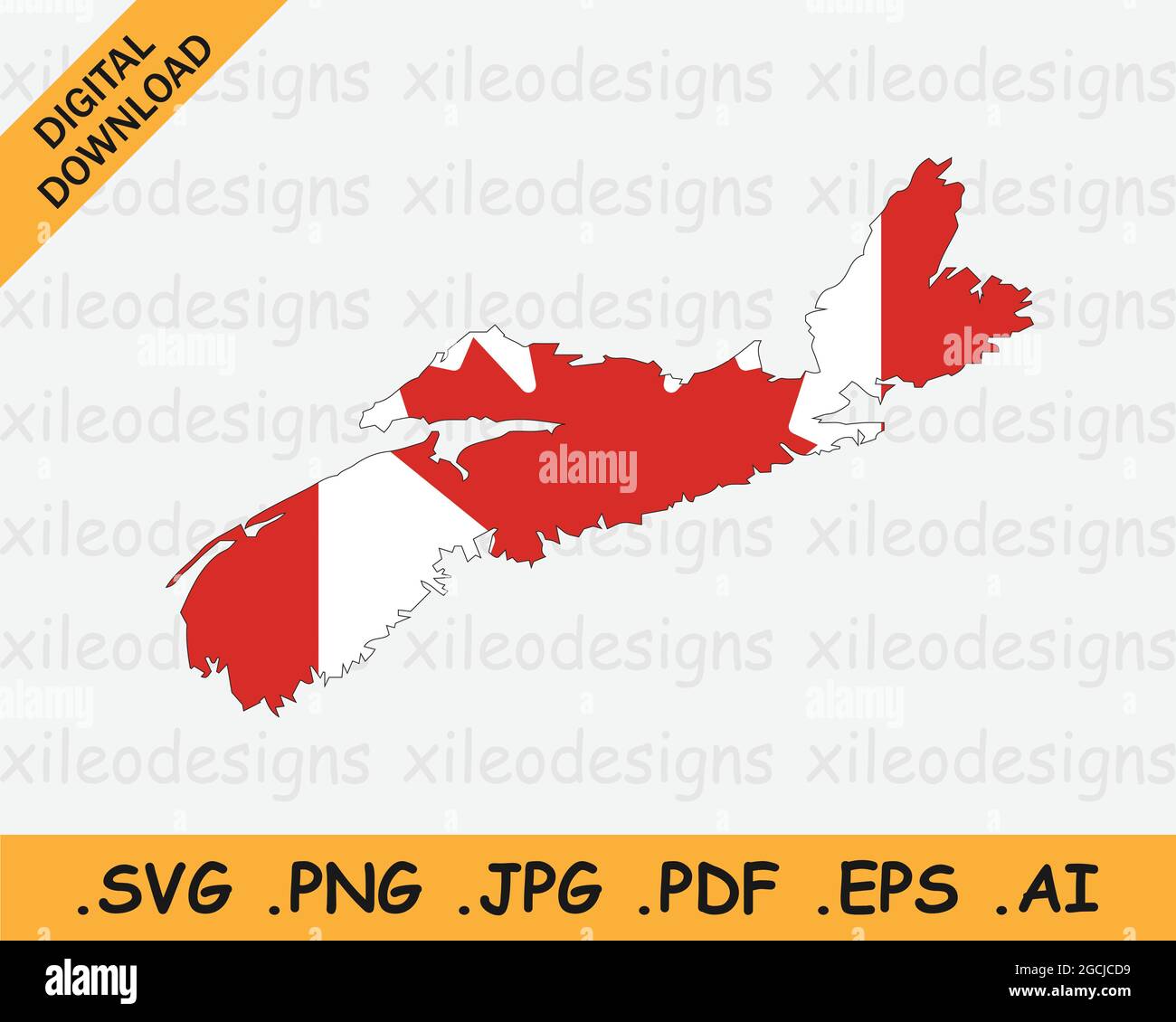 Nova Scotia Map On Canadian Flag Ns Ca Province Map On Canada Flag Eps Vector Graphic Clipart Icon Stock Vector Image Art Alamy