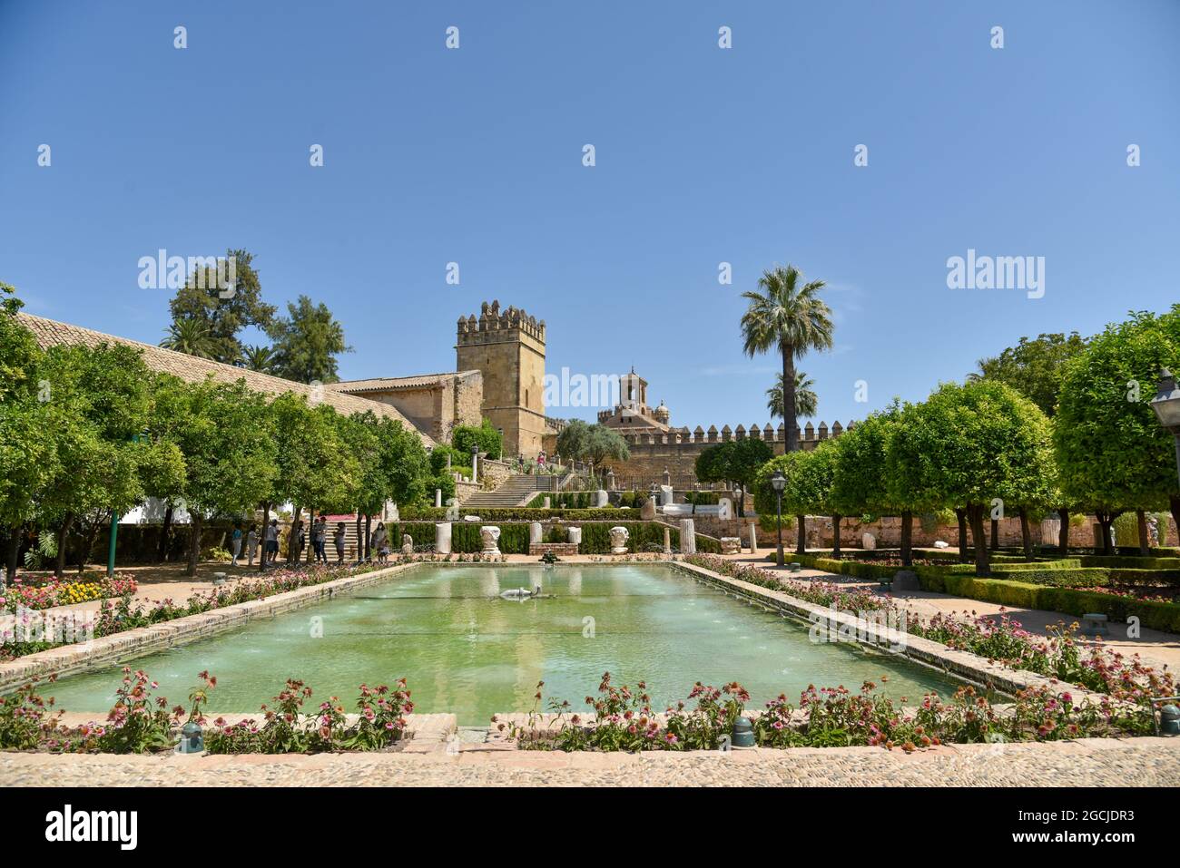 Córdoba Andalucía España jardines de el alcázar de los reyes cristianos 2021 Stock Photo