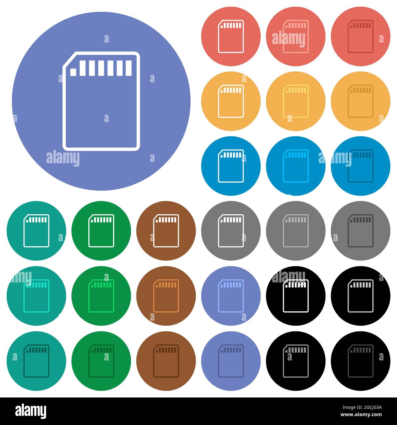 SD memory card outline multi colored flat icons on round backgrounds ...