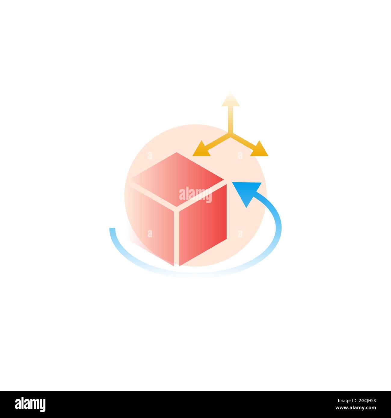 3d files. Vector icon in gradient style Stock Vector