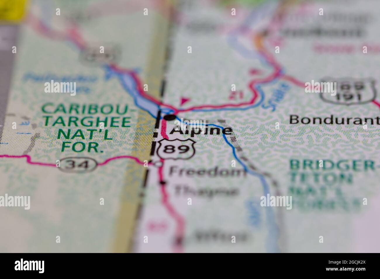 Map of alpine wyoming hires stock photography and images Alamy