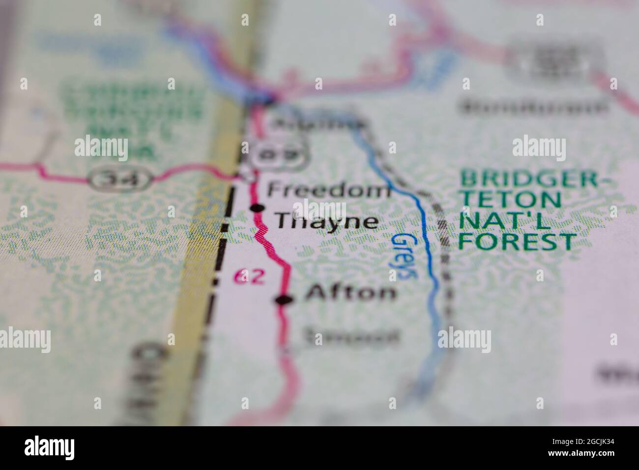 Map of thayne wyoming hires stock photography and images Alamy