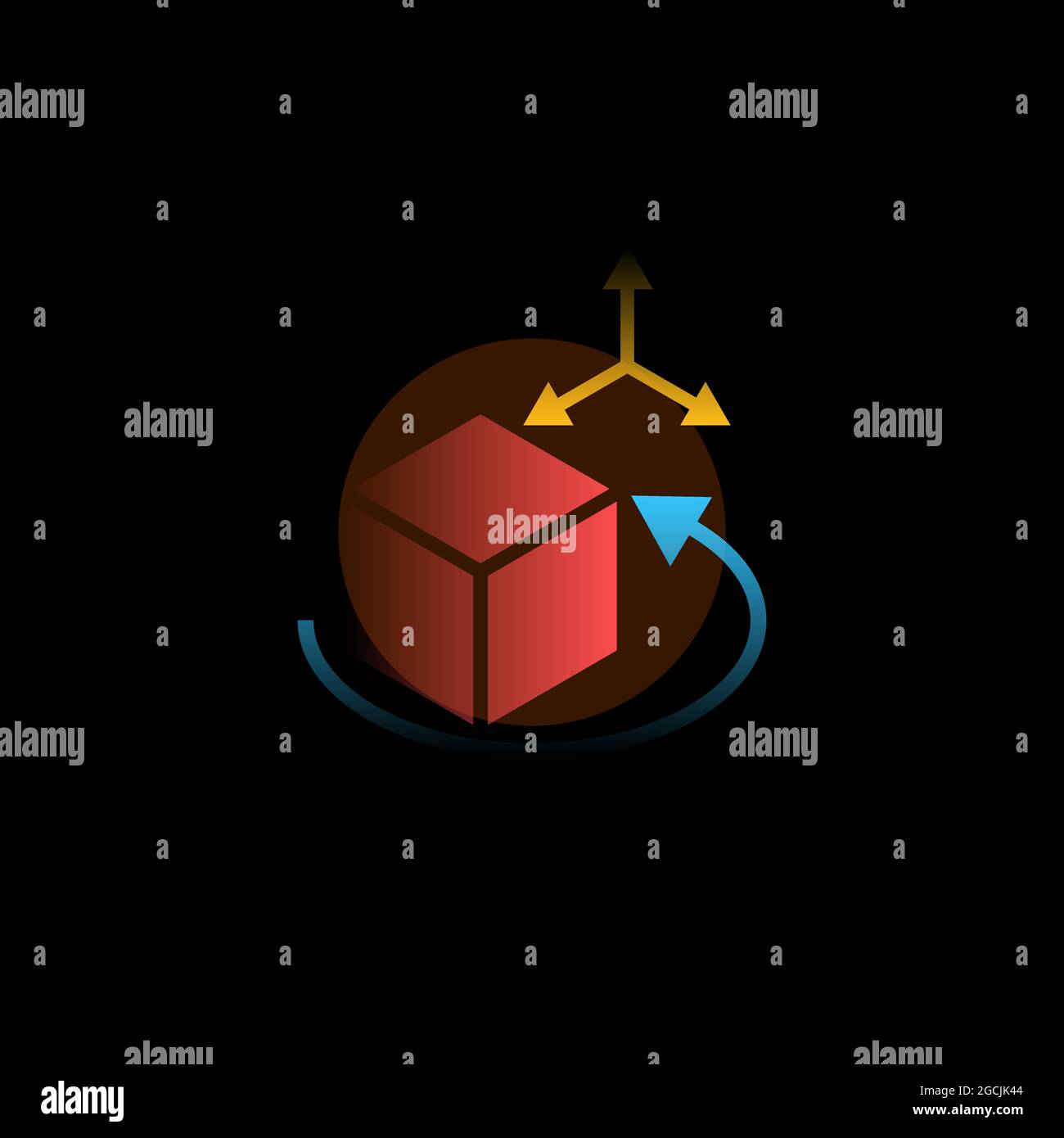 3d files. Vector icon in gradient style Stock Vector