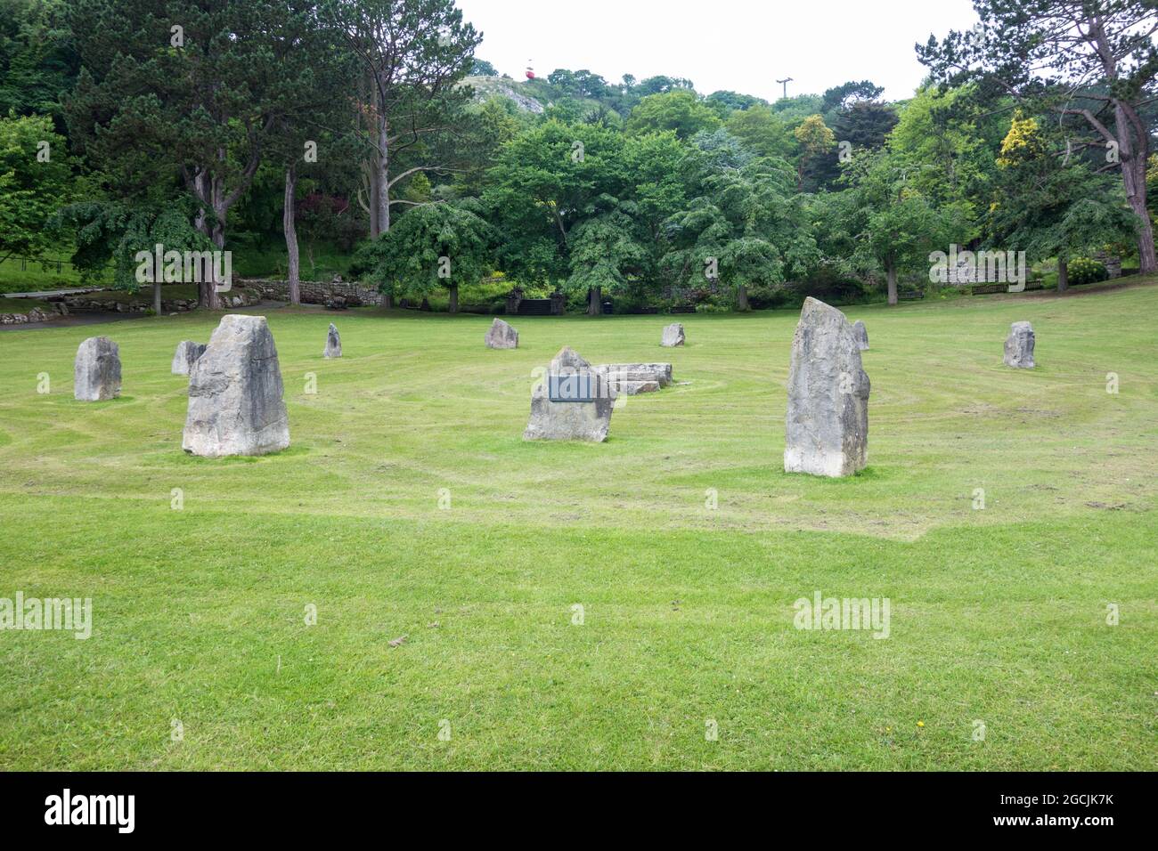 The Gorsedd stone circle in Llandudno Wales, which is a modern day stone circle Stock Photo
