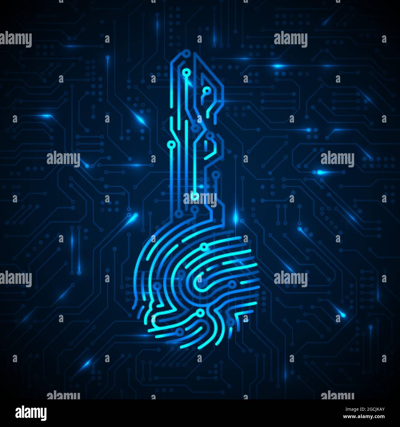 Cyber security concept. Fingerprint in key shape with circuit background. Security  cryptocurrency technology. Authorization futuristic system. Vector Stock  Vector Image & Art - Alamy