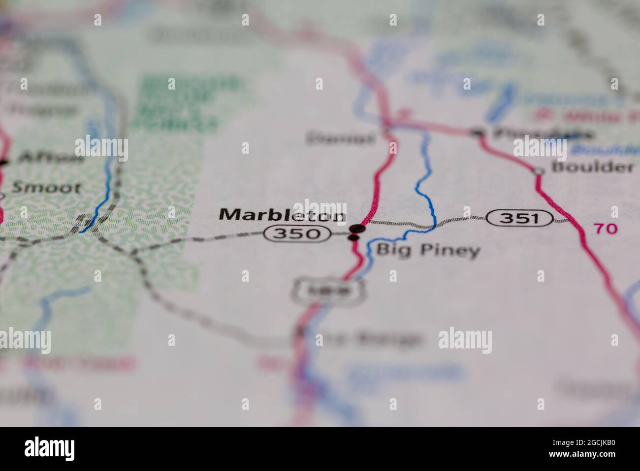 Marbleton wyoming map hi res stock - Marbleton Wyoming Usa Shown On A Road Map Or Geography Map 2GCJKB0 