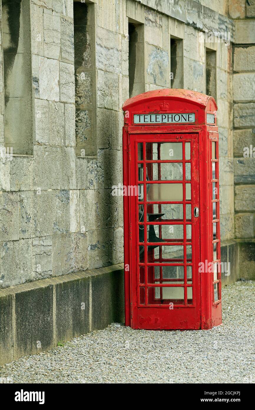 Iconic RedTelephone Box in Royal William Yard, Plymouth, UK Stock Photo
