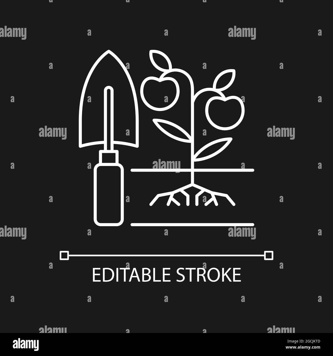Cultivation white linear icon for dark theme Stock Vector Image & Art ...
