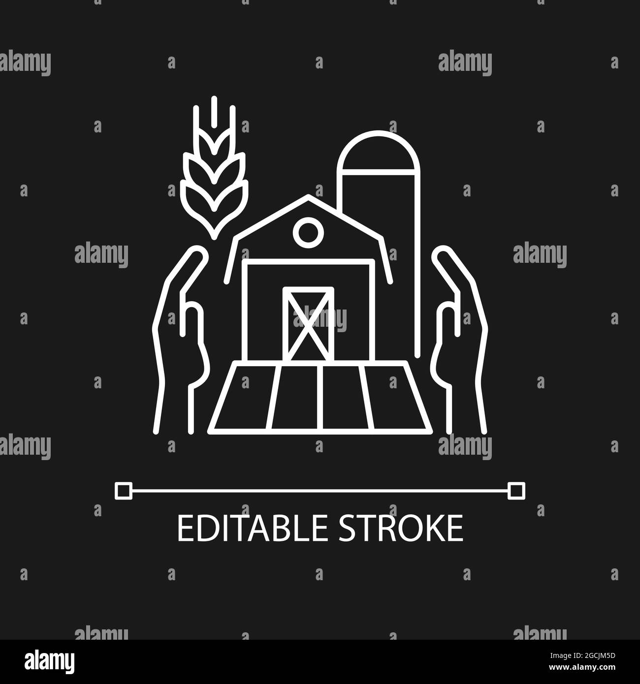 Farmers support white linear icon for dark theme Stock Vector Image ...