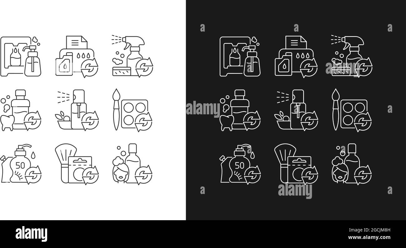Reusable products linear icons set for dark and light mode Stock Vector ...
