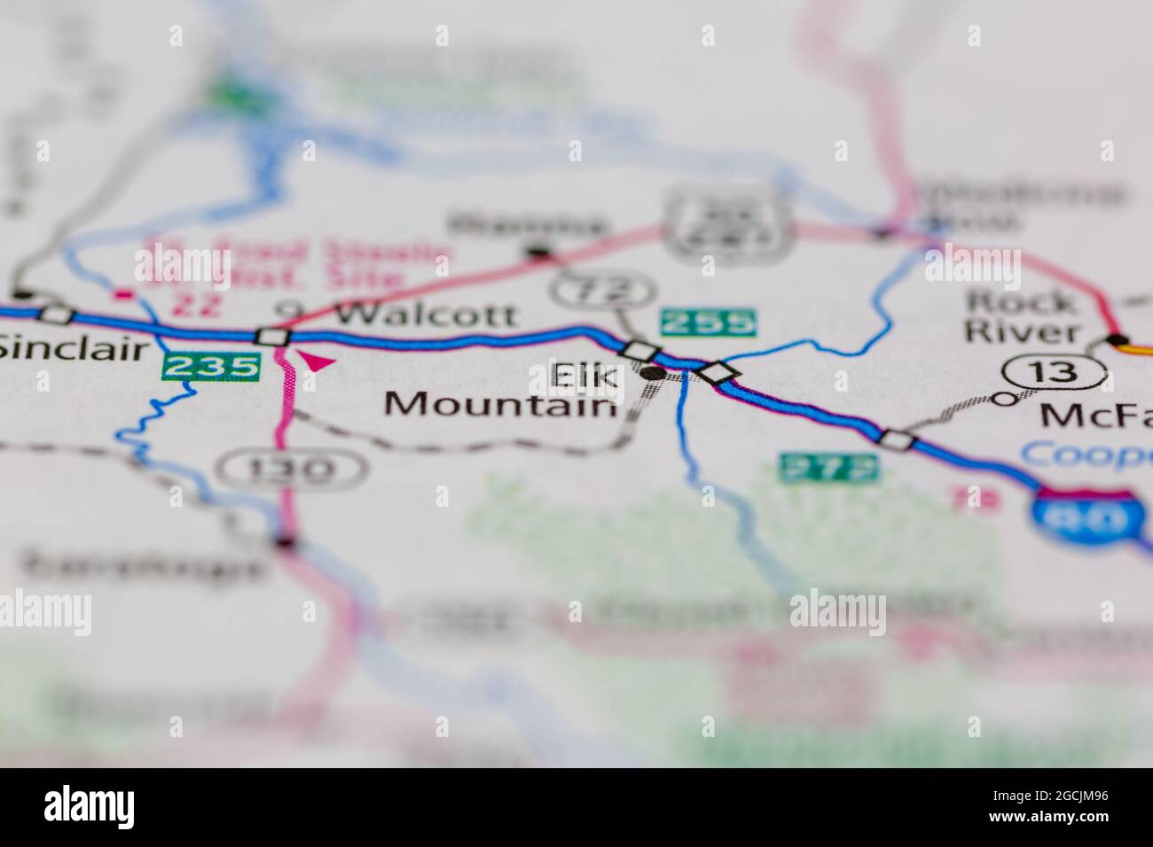Elk Mountain Wyoming Map Elk Mountain Wyoming Usa Shown On A Road Map Or Geography Map Stock Photo -  Alamy