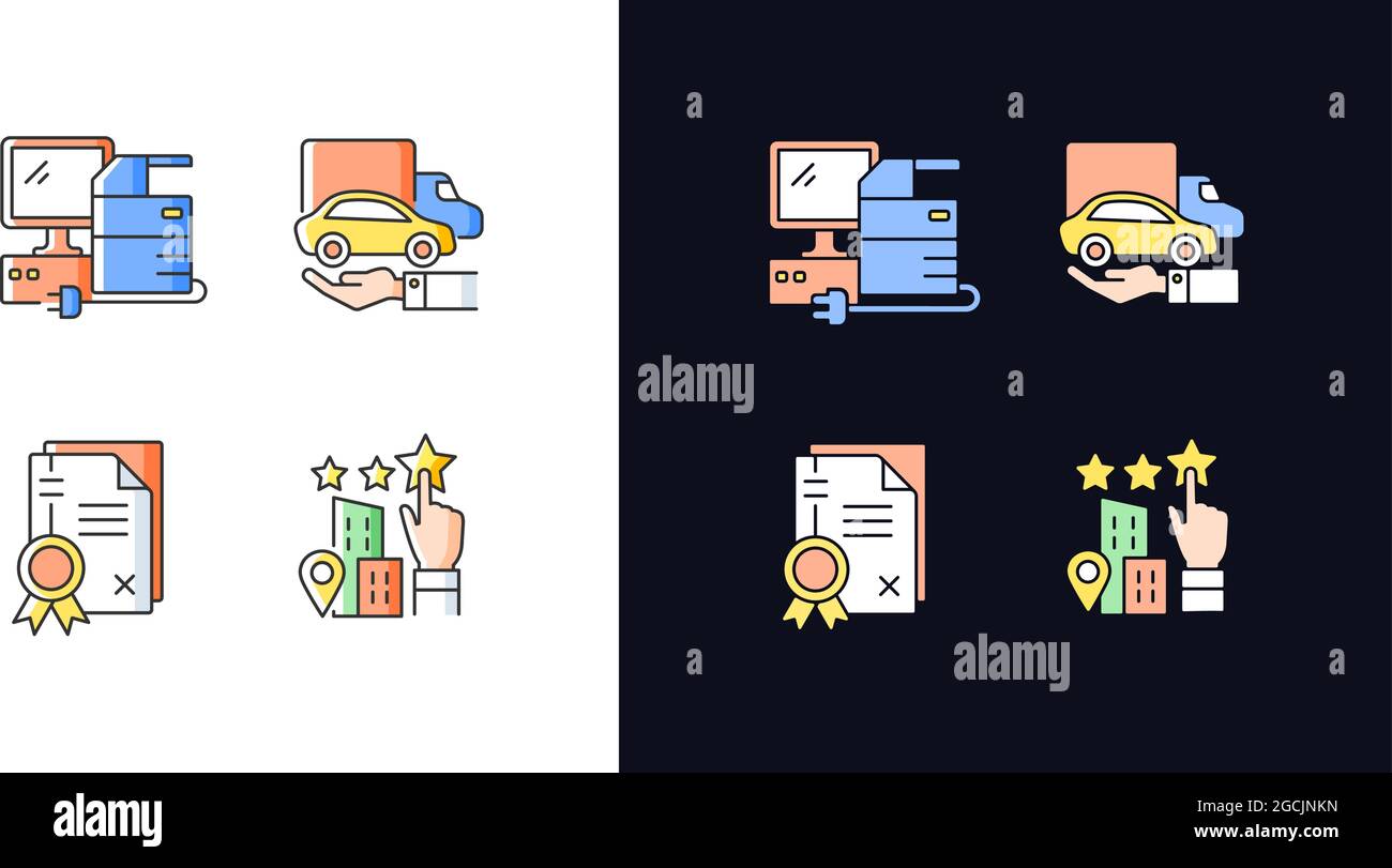 Company image light and dark theme RGB color icons set Stock Vector ...