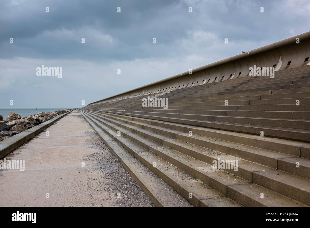 Concrete sea defences at Cleveleys Lancashire, UK Stock Photo - Alamy