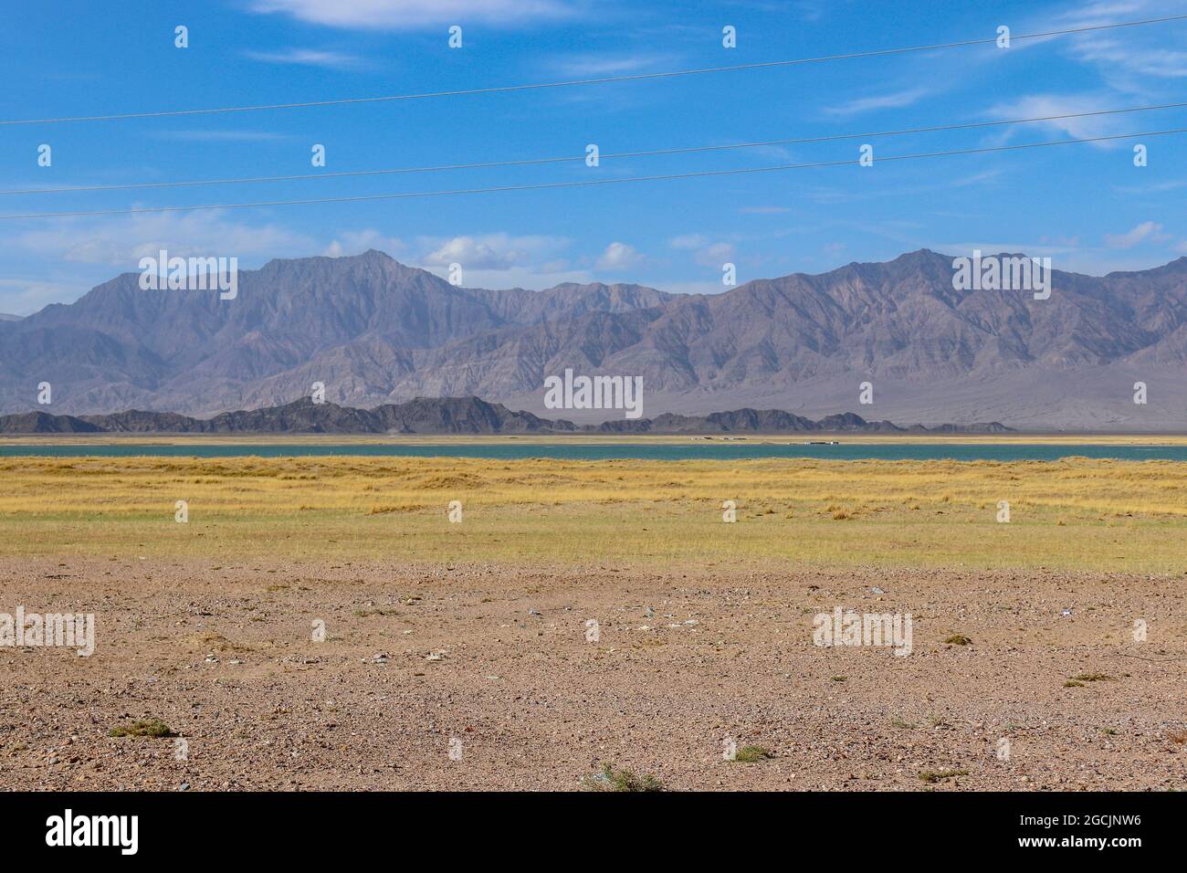 Reflection of salinealkali land in the Emerald Lake Mountains of