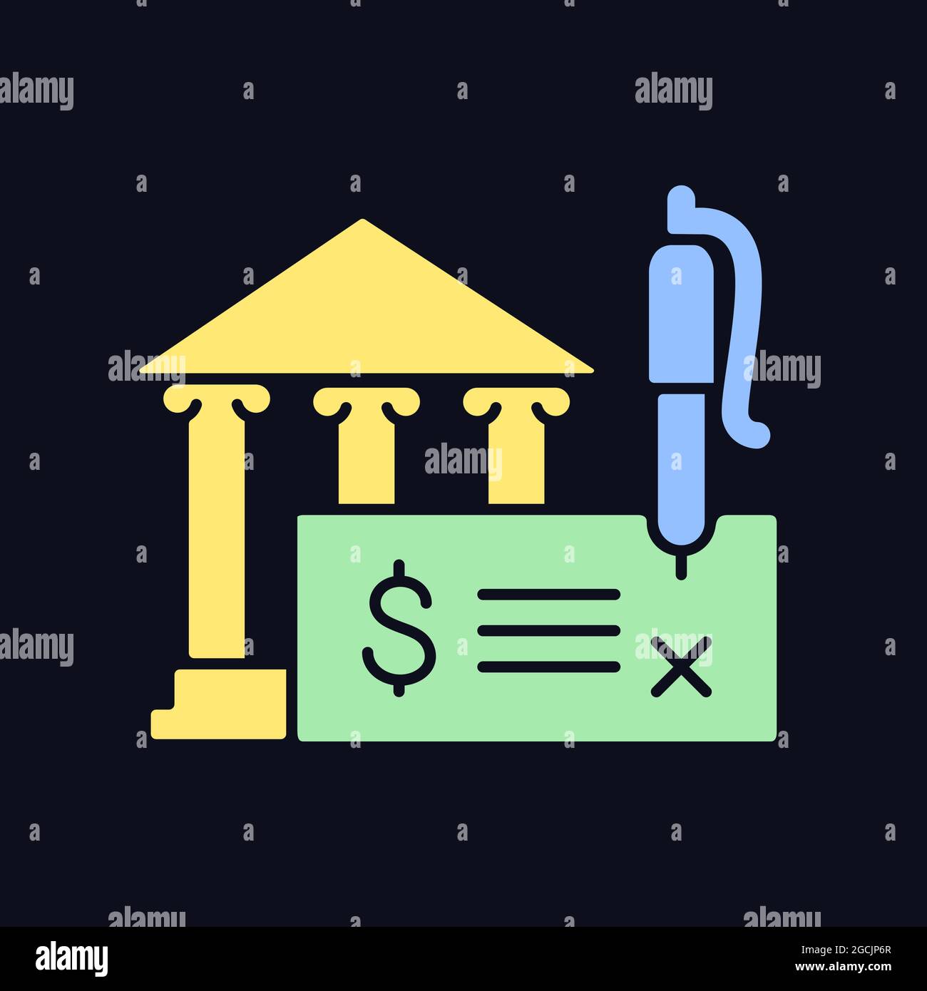 Bank draft RGB color icon for dark theme Stock Vector Image & Art - Alamy