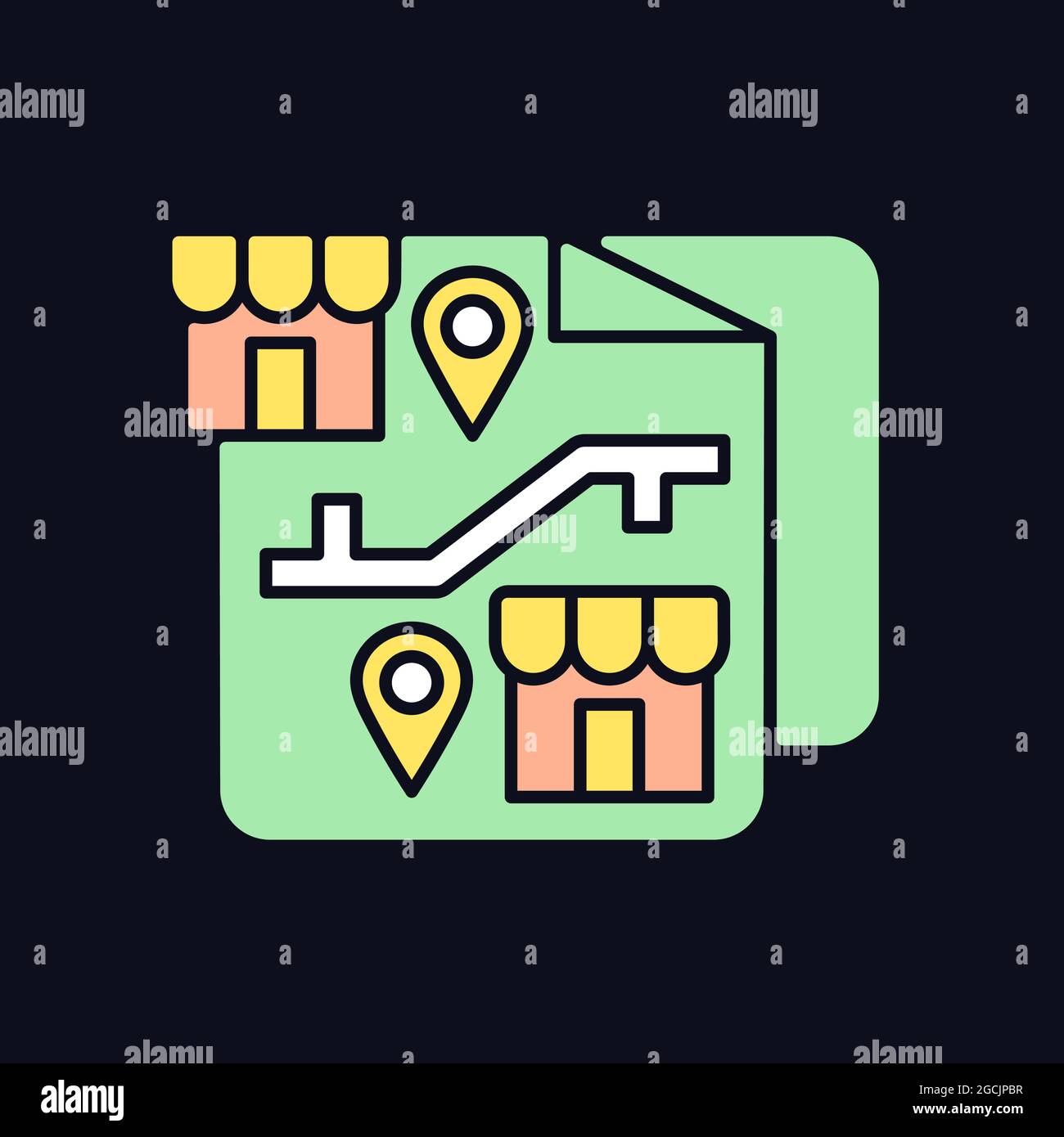 Franchising RGB color icon for dark theme Stock Vector
