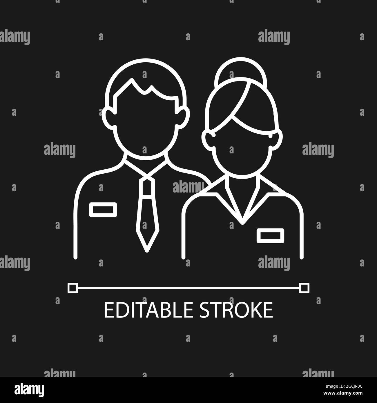 Company staff white linear icon for dark theme Stock Vector Image & Art ...