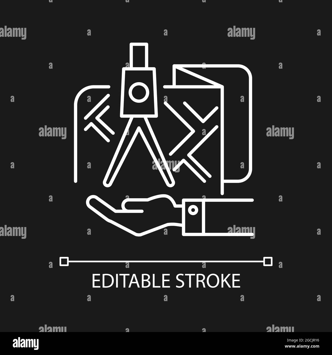 Land owning white linear icon for dark theme Stock Vector Image & Art ...