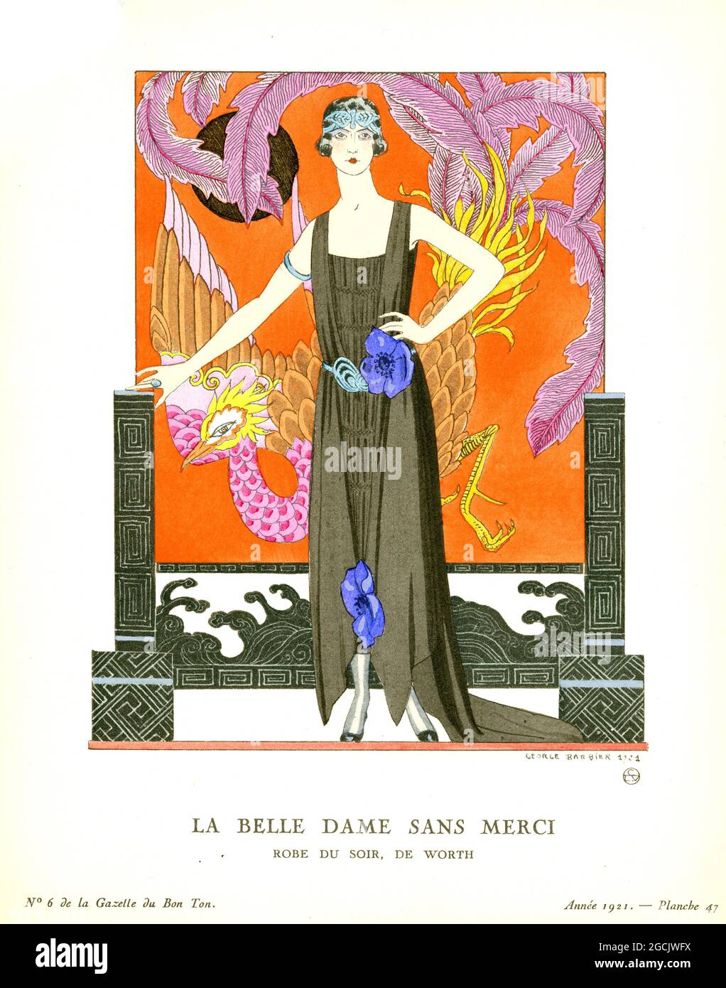 George Barbier artwork - La Belle Dame Sans Merci Stock Photo