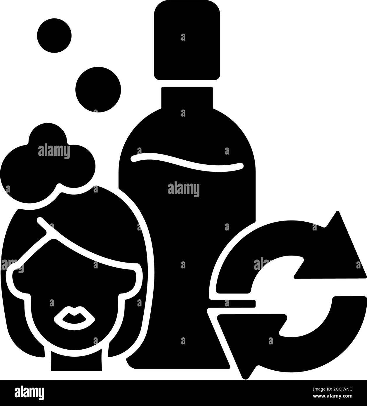 Refillable Shampoo Bottle Black Glyph Icon Stock Vector Image Art Alamy