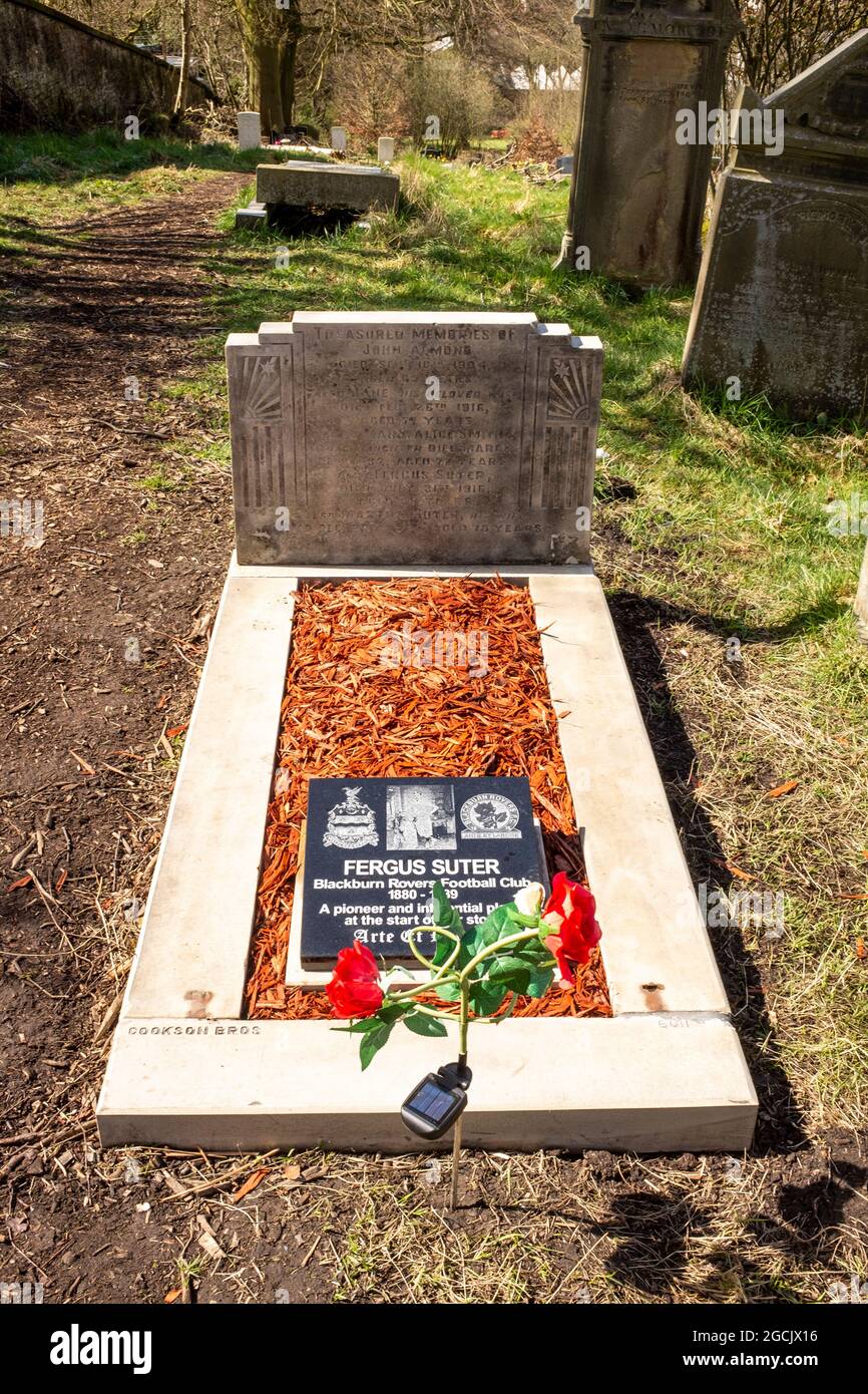 Fergus Suter grave in Blackburn Old Cemetery Stock Photo