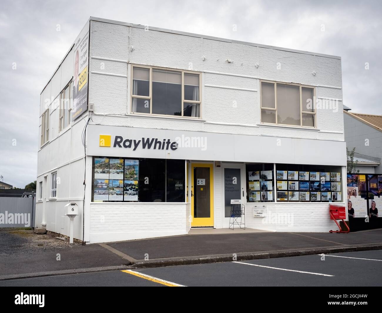 AUCKLAND, NEW ZEALAND Jul 07, 2021 View of Ray White real estate agency in Bucklands Beach